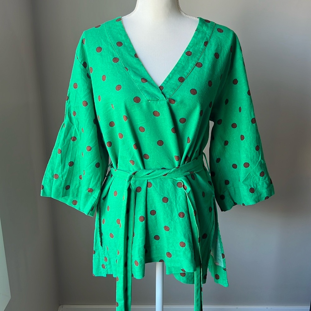 Zara Polka Dot Linen Tunic